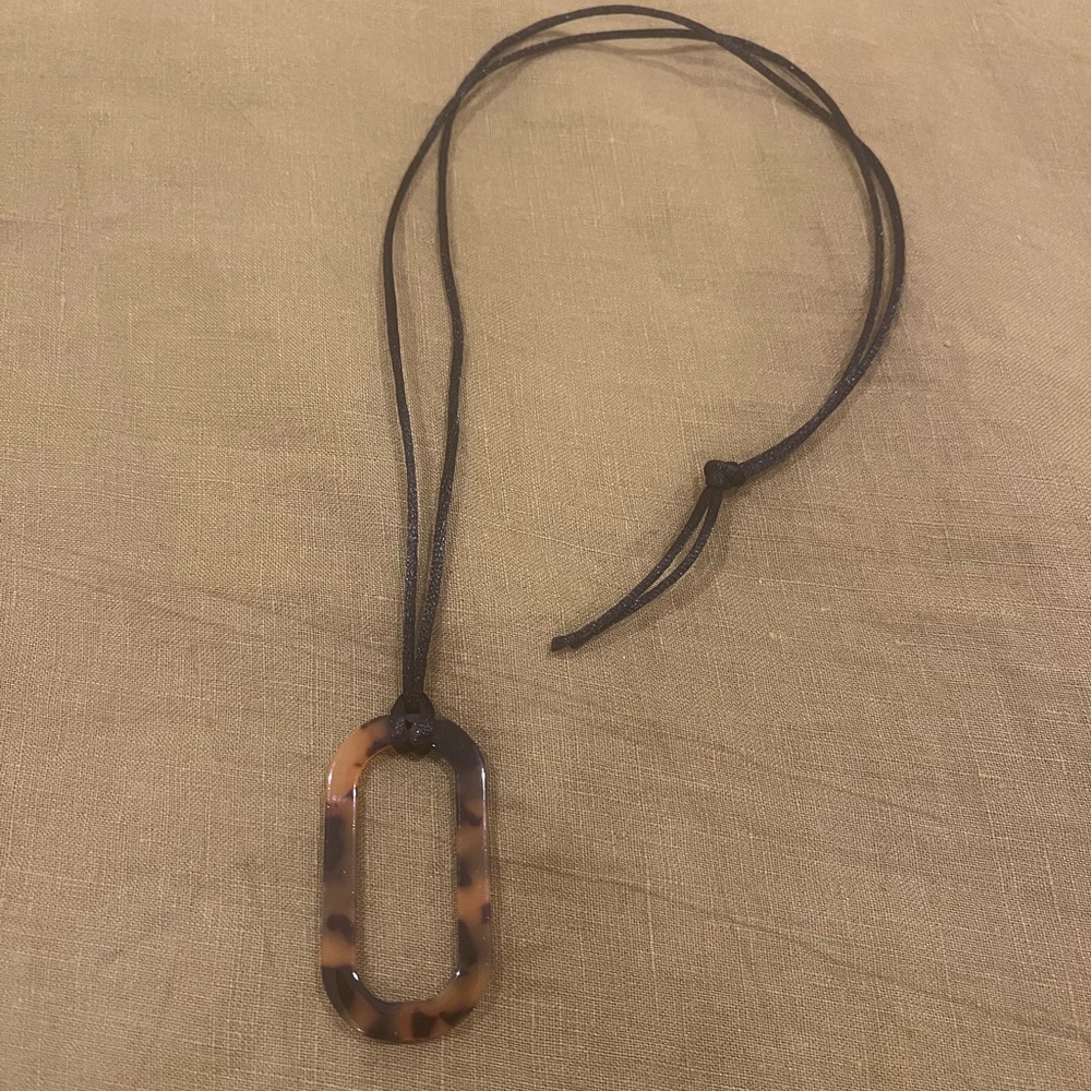Tortoise Shell Pendant Necklace
